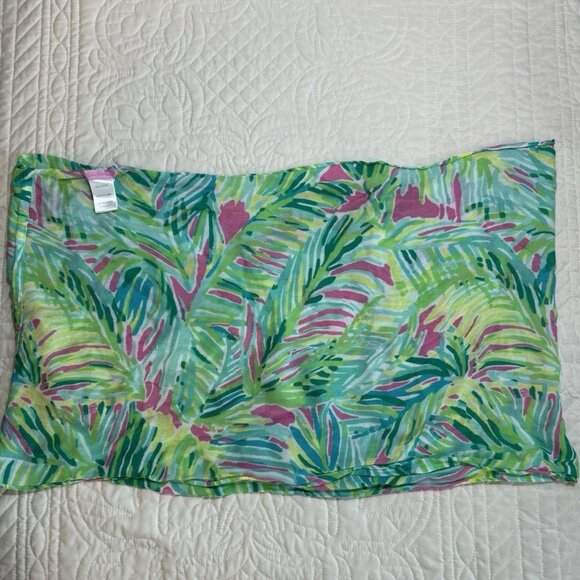 Lilly Pulitzer Riley Infinity Scarf Palm Leaf Lindy Tiki Lime Pink Women/Girl - Picture 3 of 5